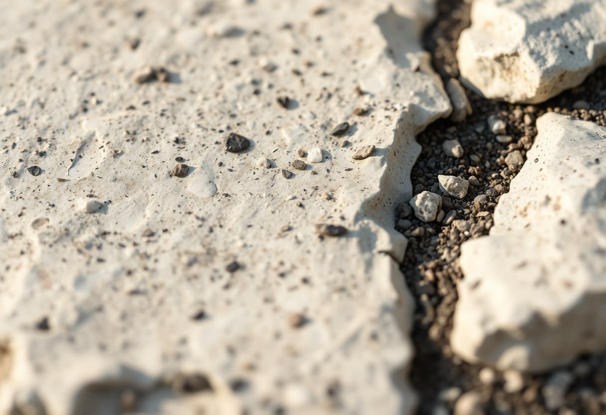 Comparativo lado a lado de amostra de mármore branco e granito escuro